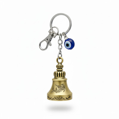Airzy Good Luck Bell & Evil Eye Keychain for Motorcycle Riders Key Chain