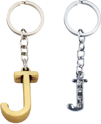 BLESSINGS Set Of 2 J Letter Key Chain