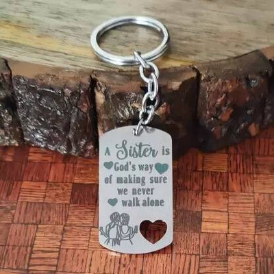 Myurrawells A Sister is God's Way of Making Sure We Never Walk Alone Sister Keychain Jewelry Key Chain