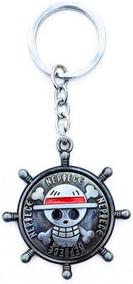 SUDOPERS One Piece Anime Keychain, Monkey D. Luffy, Straw Hat Pirates Logo Key Chain