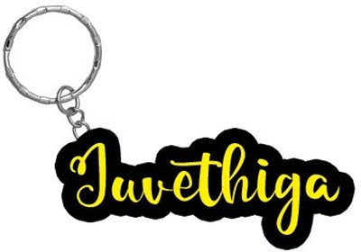SY Gifts Juvethiga Name Black Yellow Name Keychain Key Chain