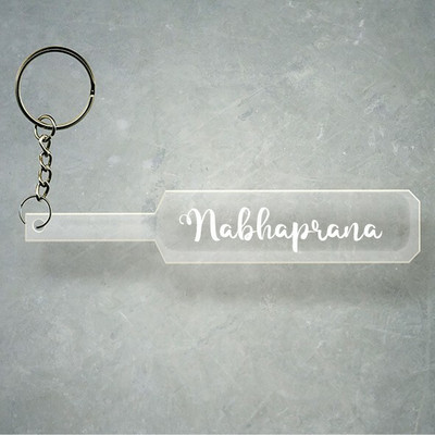 SY Gifts Cricket Bat Logo Design With Nabhaprana Name Key Chain