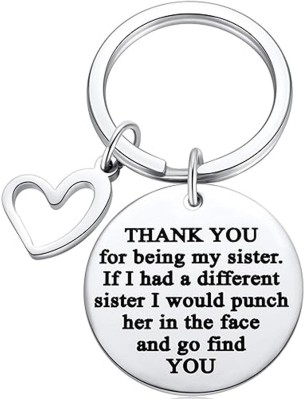 Sullery Thank You For My Being My Sister With Heart Keychain SulleryKeyS7 Key Chain