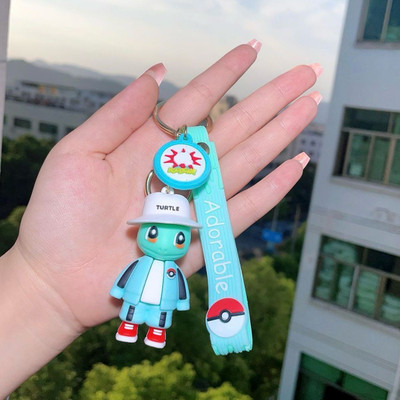 Mubco Cute Pokemon Squirtle Model 3D Keychain PVC | Strap Charm & Hook | Kids Toy Gift Key Chain