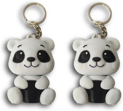 Graceful polygon Smiling Panda Keychain Cute Durable Keychain Key, Car & Backpack-Pack of 2 Key Chain