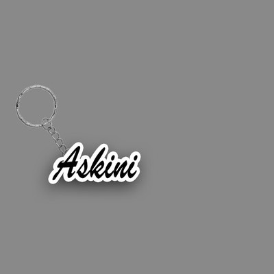 SY Gifts SYG Askini Name Keychain White And Black Key Chain