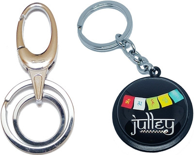 kd collections KD-JB-302 Double Ring Metal Hook Keychain & Tibet Julley Ladakh Keychain Combo Key Chain