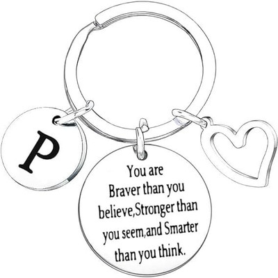 Artisans Crafted P – P Alphabet Keychain – Personalized Inspirational Gift Key Chain