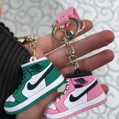 K C Green & Pink Shoe Keychain with Strap & Ball Charm (Pack of 2) Key Chain