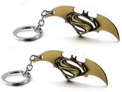 OM Taaders OM Traders Super Hero Golden Keychain Set of 2 Key Chain