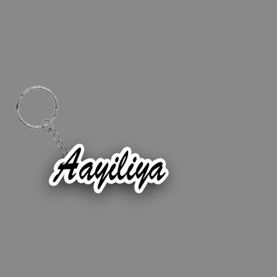 SY Gifts SYG Aayiliya Name Keychain White And Black Key Chain