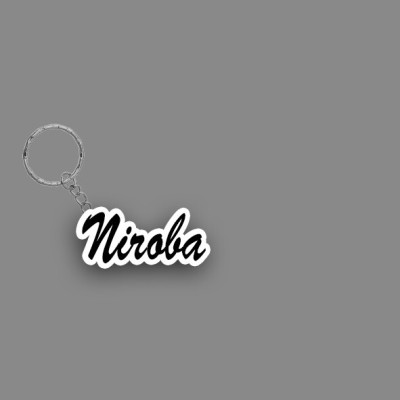 SY Gifts SYG Niroba Name Keychain White And Black Key Chain