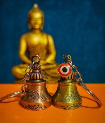 vcom Combo of 2 Guardian Bell Keychain Tibetan Bike Car Key Chain Key Chain