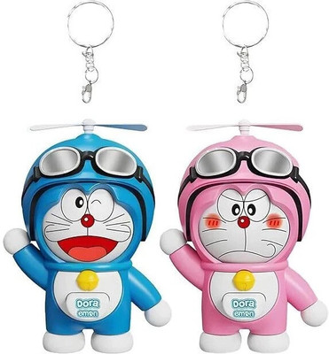 MSNB Cute Doraemon Face Changing Toy Keychain with working Bamboo Copter Key Chain Key Chain