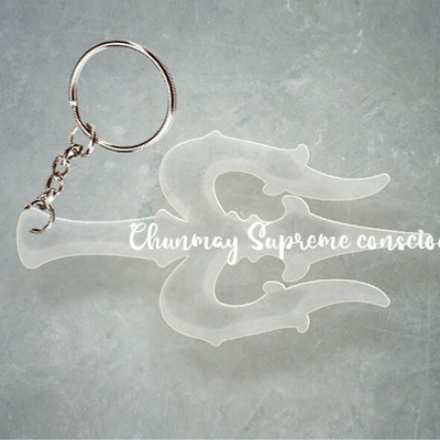 SY Gifts Trishul Desigh With Chunmay Supreme consciousness Name Key Chain