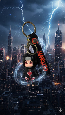 JUST ASKS Naruto Itachi Uchiha Chibi Figure Keychain with Akatsuki Strap Key Chain