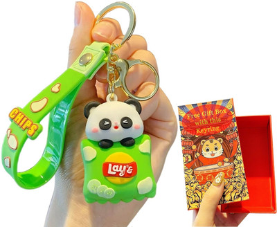 TLISMI Cute 3D Cartoon Panda Keychain with Lobster Clasp and Mini Gift Box (Pack of 1) Key Chain