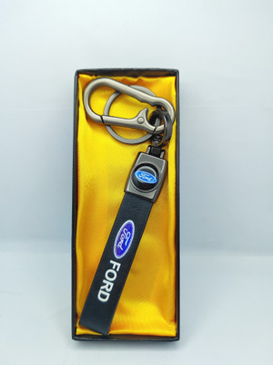 GSV Ford Car Logo Leather-Metallic Locking Key Chain