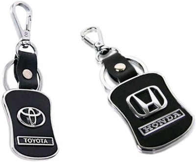 Jainsburys Combo of Toyota & Honda Logo Leather Hook keychain & Best Quality Keychain Key Chain