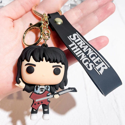 Mubco Stranger Things Eddie 3D Keychain | Strap Charm & Hook | PVC Model Pendant Toys Key Chain