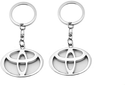 MAG BEE Styling Car Toyota Metal Keyring Compatible with Combo Pack of 2 Car Key Chain