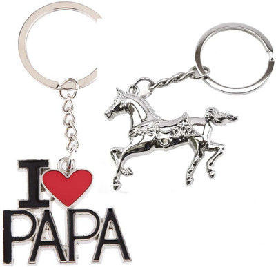 Meeko.com Keychain-I love papa and Running horse key chain Key Chain