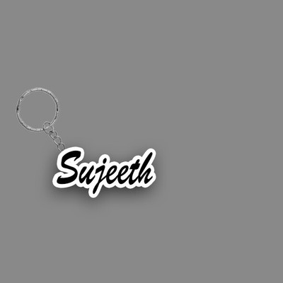 SY Gifts SYG Sujeeth Name Keychain White And Black Key Chain