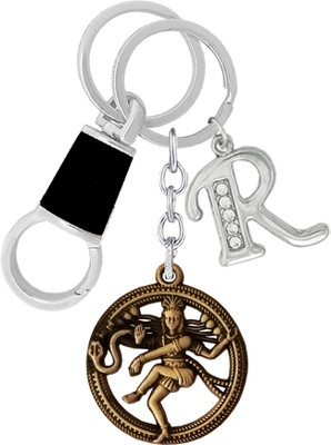 KYP Fashion Shiva Idol Lord Shiva Dancing Natraj/Nataraja Statue Alphabet R Key Chain