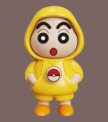AirSoft Adorable Shinchan Yellow Hoodie Cartoon Expression Change Funny Gift Desk Toy Key Chain