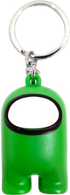 RV Mart Among Us Action Figure Rubber Keychain Key Chain Key Ring for Car Bikes Green Key Chain