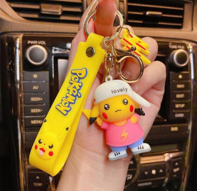 SRG Cartoon Character Pikachu 3D Keychain with Strap Key Chain