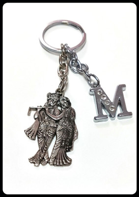 Meeko.com Radha Krishna with M Letter Key ChAIN Premium Key Chain