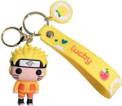 Funfob Anime Keychain with Hook & Straps Key Chains Multicolour (Naru Popy Keychain) Key Chain