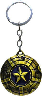 BIPS ENTERPRISES Marvel Captain America Shield Gold rotating Keychain Keyring Keychain for Bike Key Chain