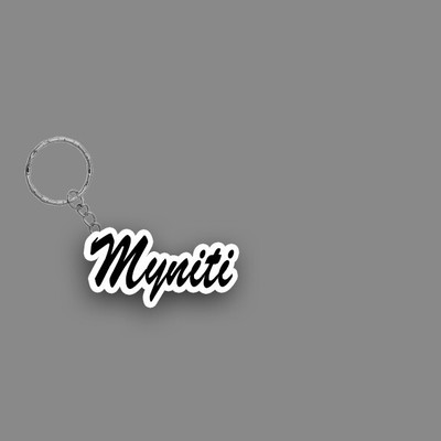 SY Gifts SYG Myniti Name Keychain White And Black Key Chain