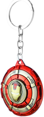 WHITE POPCORN Character Ironman Face Rotating And Spinning Keychain Key Chain
