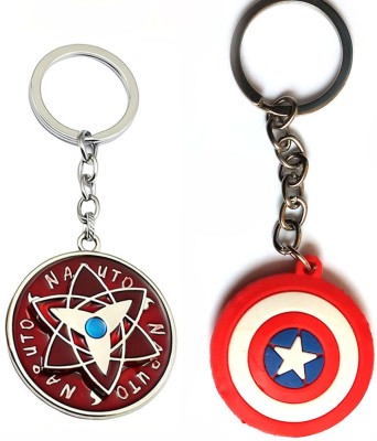 ShopTop Captain America rubber and Naruto spinning keyring Key Chain