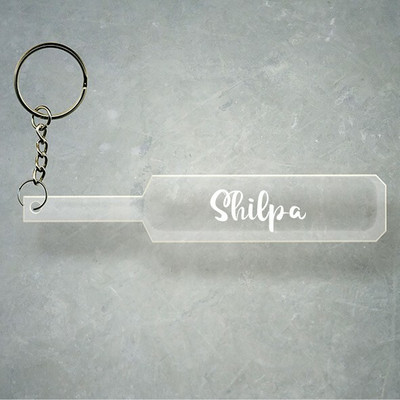 SY Gifts Cricket Bat Logo Design With Shilpa Name Key Chain