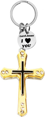 M Men Style Jesus Crucifix Cross Metal Keychain | Religious Key Ring for Men SKey2025674 Key Chain