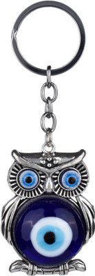 KRITILIFE Owl Evil Eye Spiritual Keychain | Wisdom & Nazar Protection Charm Key Chain