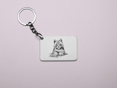 Rushaan Cat Eyes- Printed Acrylic Keychains(Pack Of 2) Key Chain