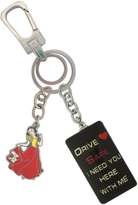 SHOKY LOOKS Beautiful Black 3D Drive Safe With Dancing Cinderella Locking Lock Key Chain
