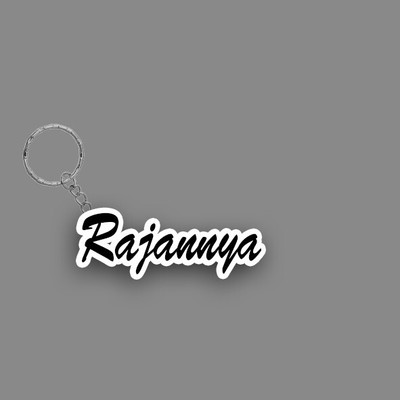 SY Gifts SYG Rajannya Name Keychain White And Black Key Chain