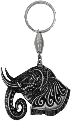 AFH Elephant Head Lucky Charm Grey Keychain for Men and Women Key Chain