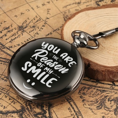 Tiny Tim You are reason of my Smile Engraved Pocket Watch Key Chain Gift for Best Friend Key Chain