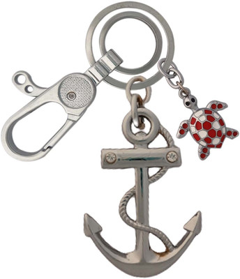 HANDSOME ISK Silver Anchor & Rope Design Beautiful Locking Lock With Beautiful Turtle Key Chain
