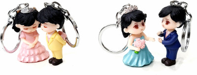 ADOREAL Cute Couple Keychains Wedding Theme Figurines 1-Piece Set For Valentines Day Key Chain