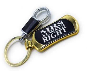 Jdp Novelty Premium Quality Metal MRS. Always Right Keychain Gold Colour Key Chain