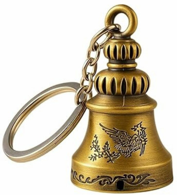 Airzy Guardian Bell Keychain | Antique Metal Protection Key Ring for Bike & Keys Key Chain
