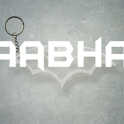SY Gifts Batman Logo Desigh With Aabha Name Key Chain